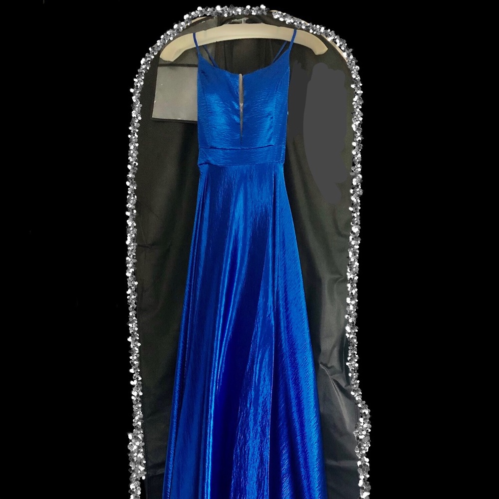 Royal Blue Satin Finish Prom/Formal Dress